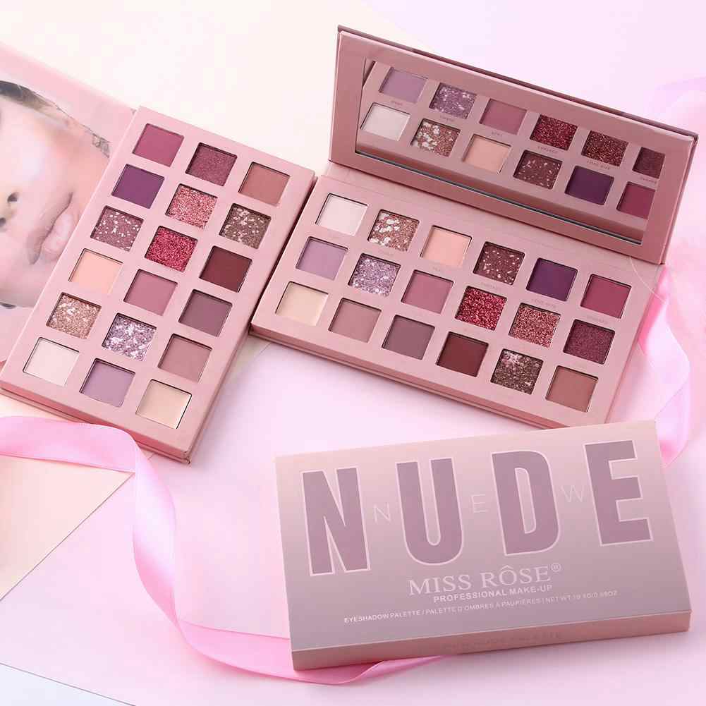 MISS ROSE NUDE EYE SHADE PALETTE - 18 COLOURS