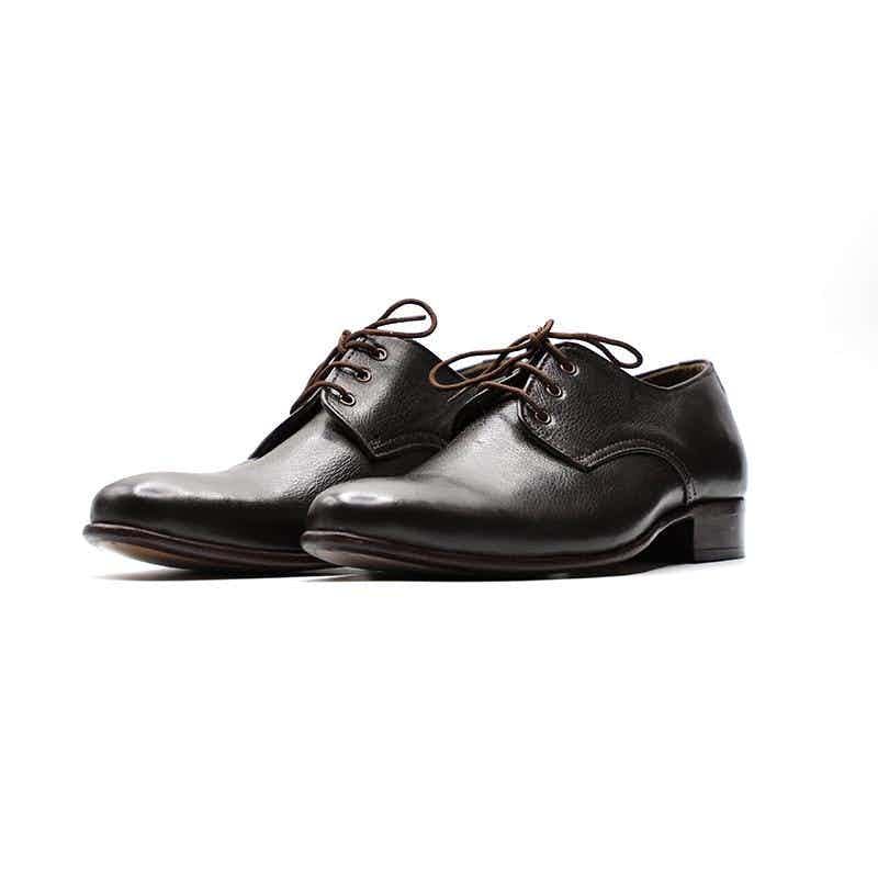 Handcrafted Derby Leather Shoes in Black Color (DBY007)