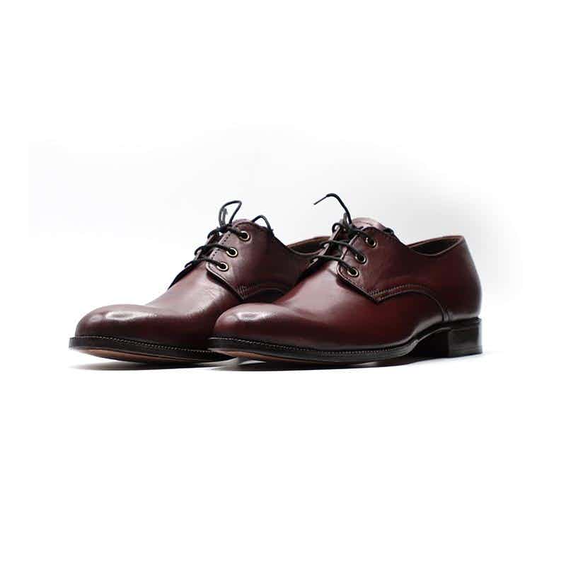 Handcrafted Derby Leather Shoes in Reddish Color (DBY008)