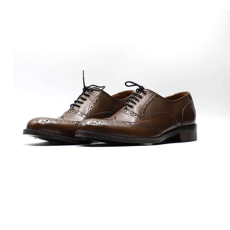 Original Calfskin Leather Shoes in Brown Color (OXF001)