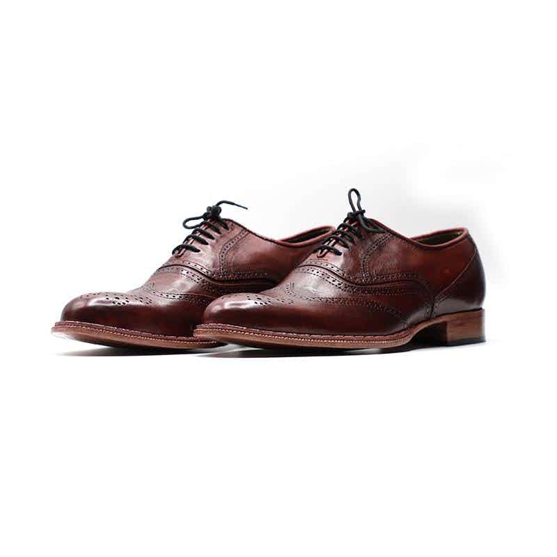 Original Calfskin Leather Shoes in Brown Color (OXF003)