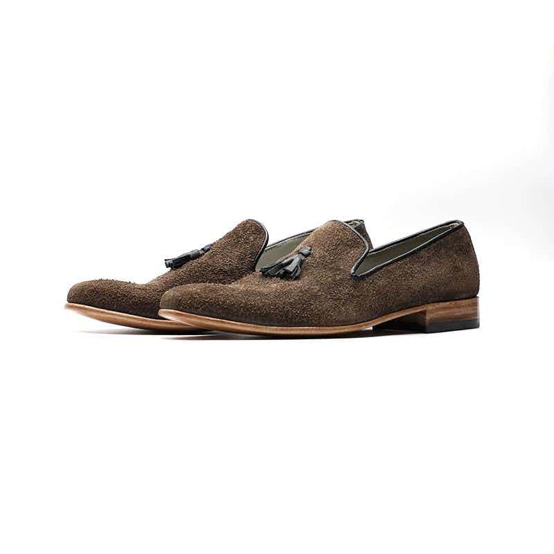 Calfskin Leather Shoes Brown Color LFR001