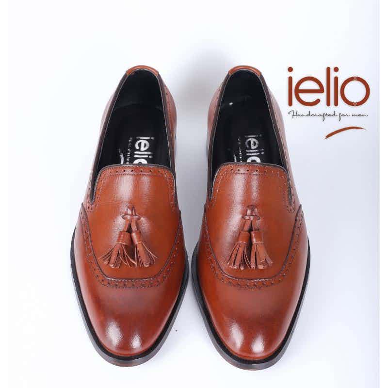 Calfskin Leather Shoes Brown Color (LFR013)