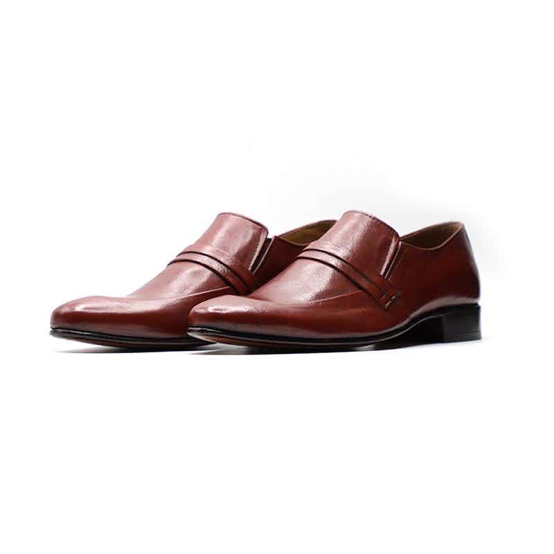 Calfskin Brown Leather Shoes for Men (MCN000)