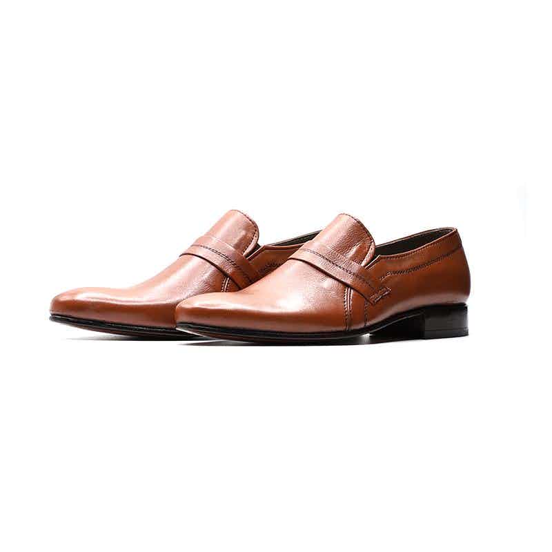 Calfskin Brown Color Leather Shoes (MCN005)