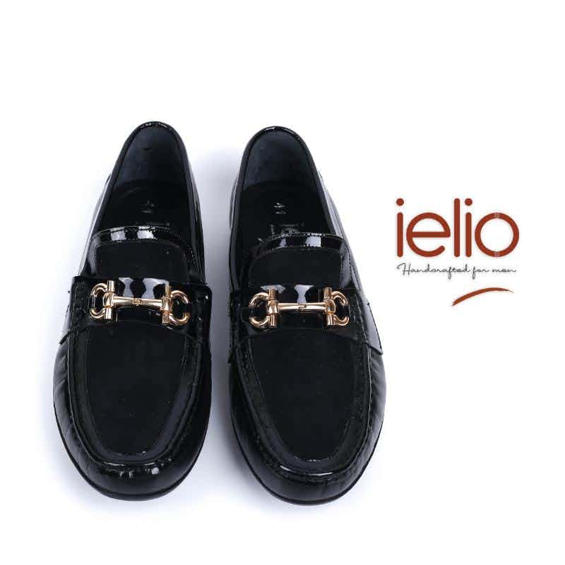 Calfskin Black Color Leather Shoes with Special Shine (MCN007)