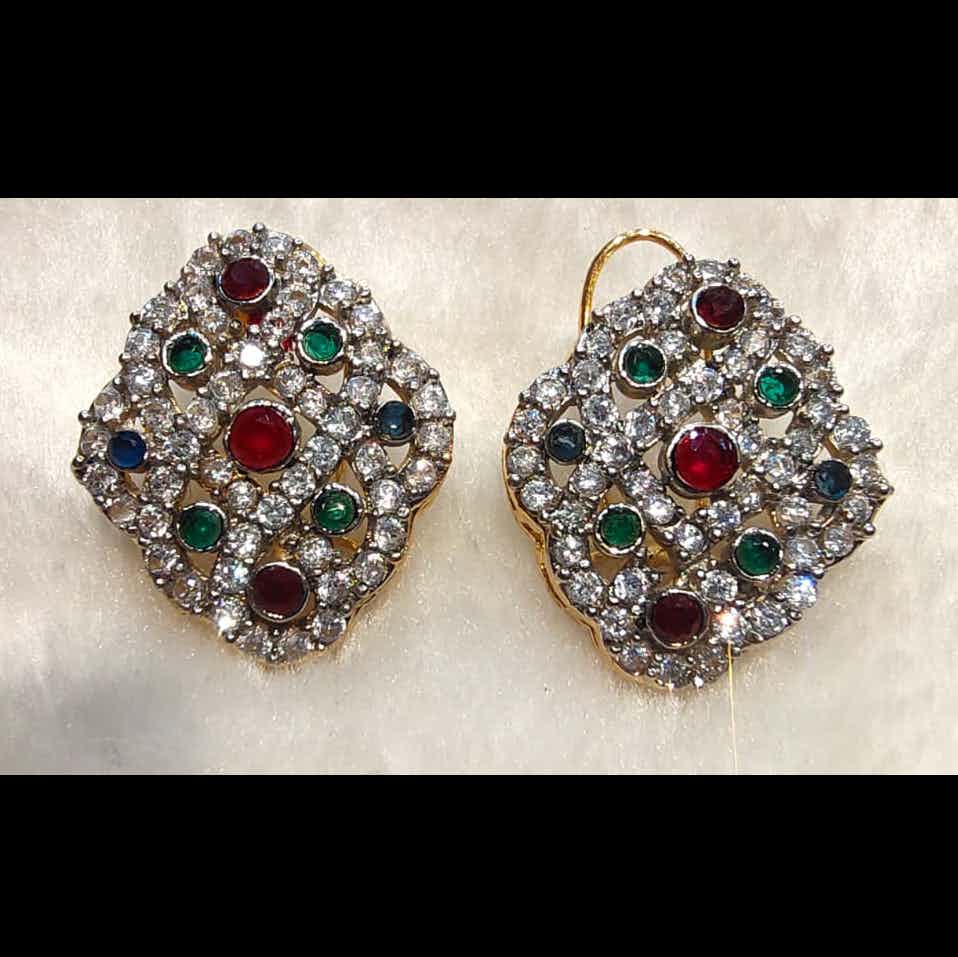 Zircon with Multi Color stones Goldplated Tops