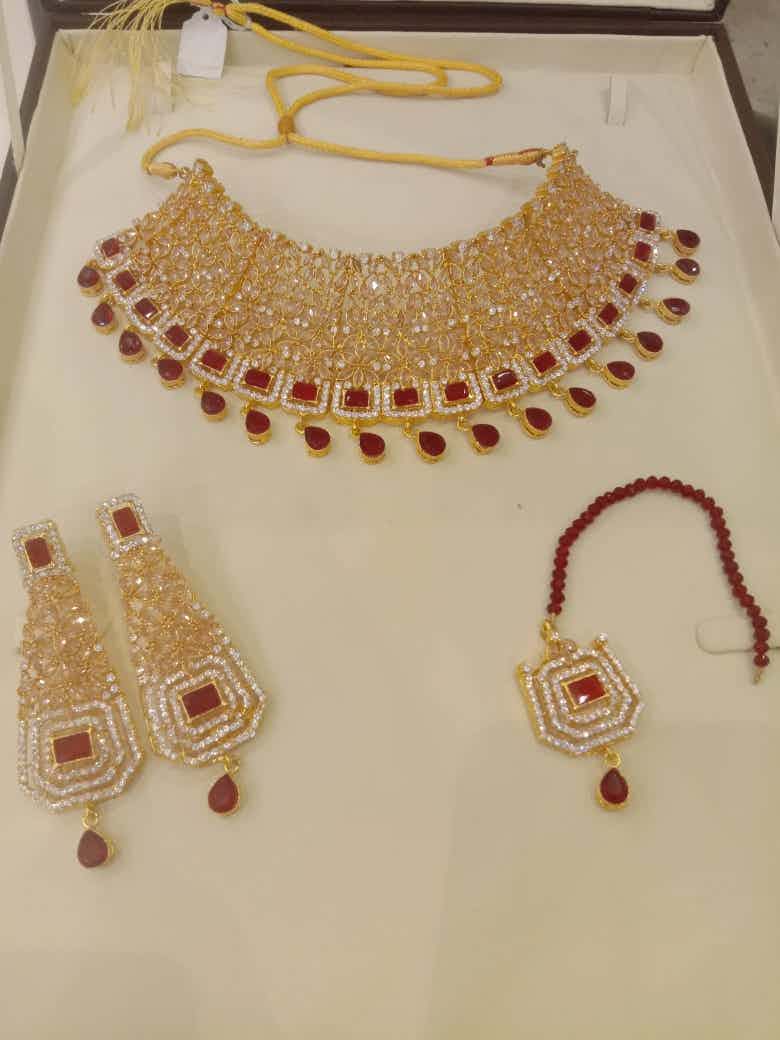 Gold plated bridal neck set