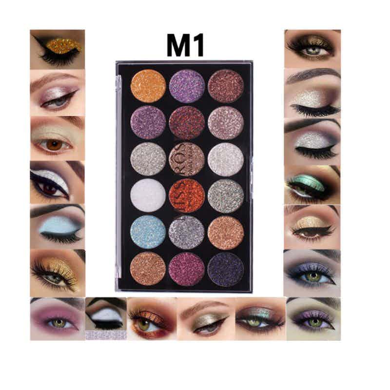 Miss Rose 18 Colors Glitter Waterproof Party Eye Shadow Makeup Longlasting Palette Romantic Color Eyeshadow