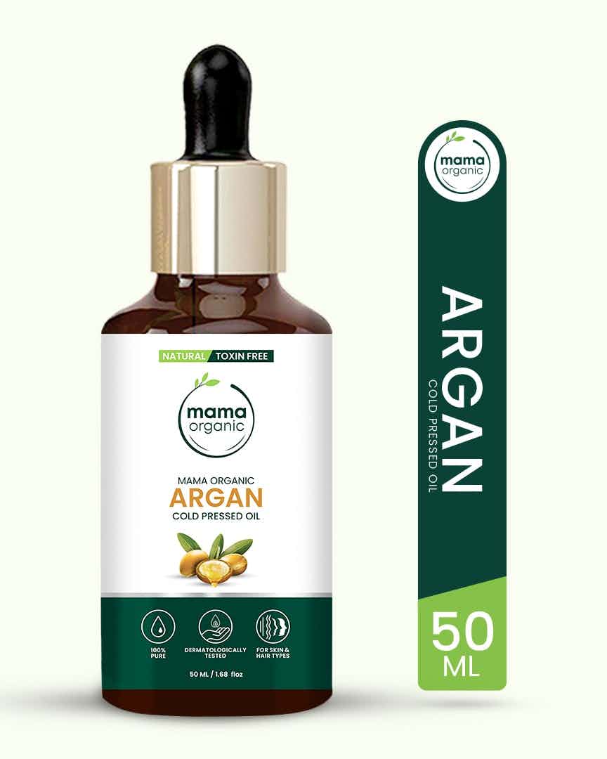 Mama Organic Moroccan Argan Oil For Hair | For Face | For Women & Men | Natura & Toxin-Free - 50ml