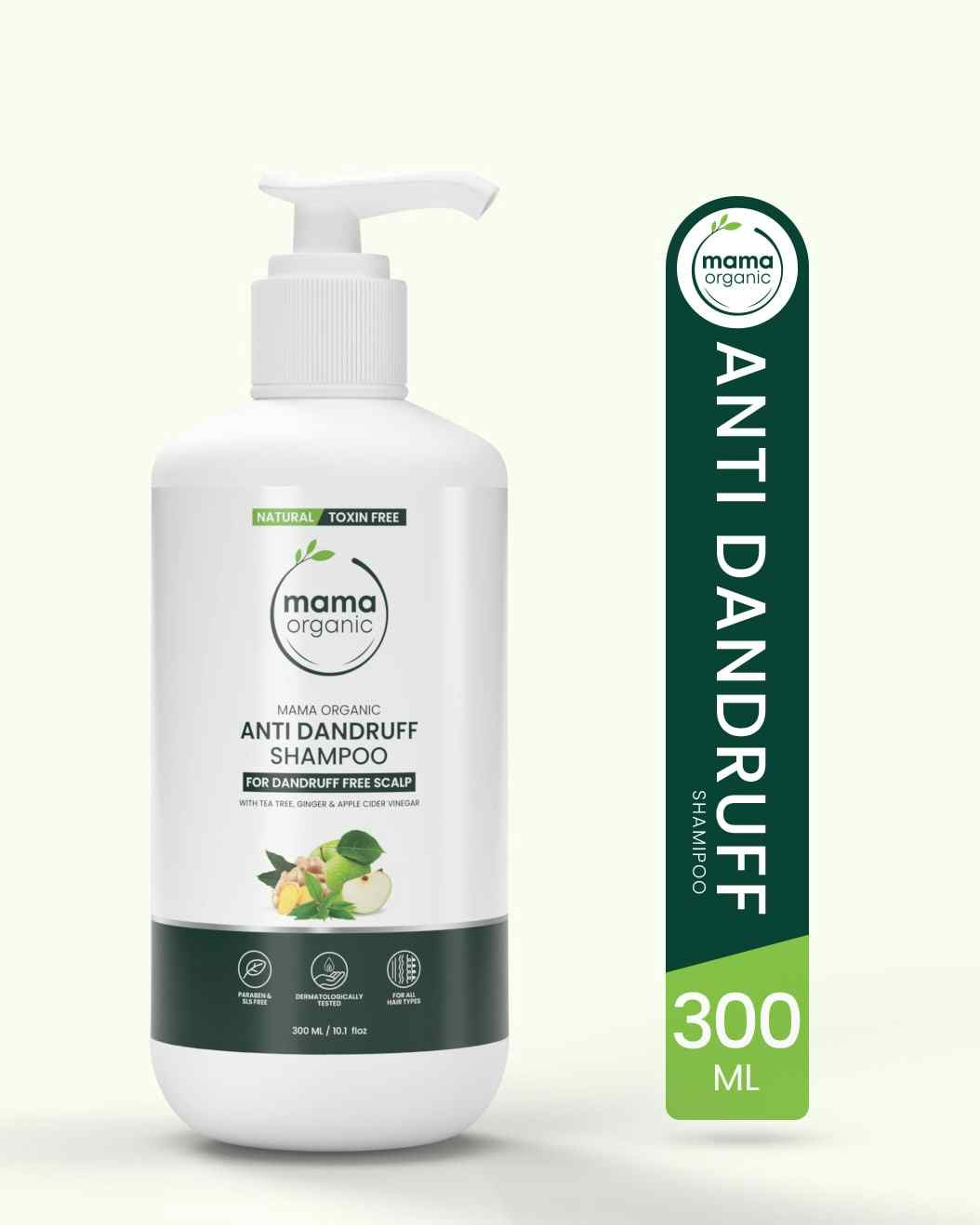 Mama Organic Anti-Dandruff Shampoo For Long Hair | For Shiny Hair | Paraben & Sulfate-Free Shampoo - 300ml