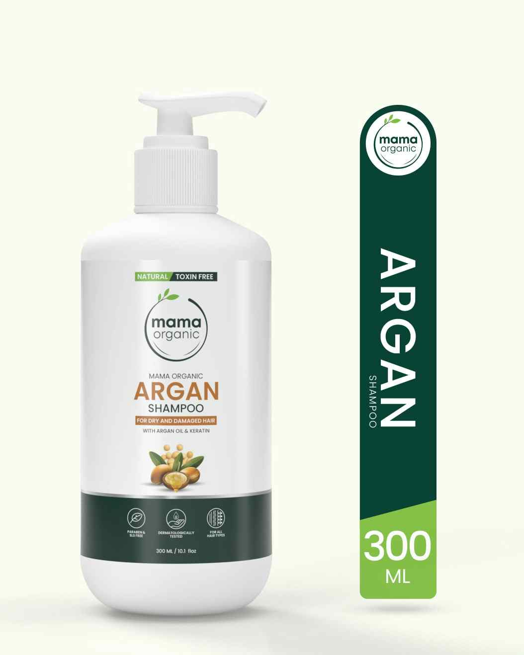 Mama Organic Argan Shampoo For Dry & Frizzy Hair | For Hair Loss | For Girls & Woman | Sulphate Free Shampoo - 300ml