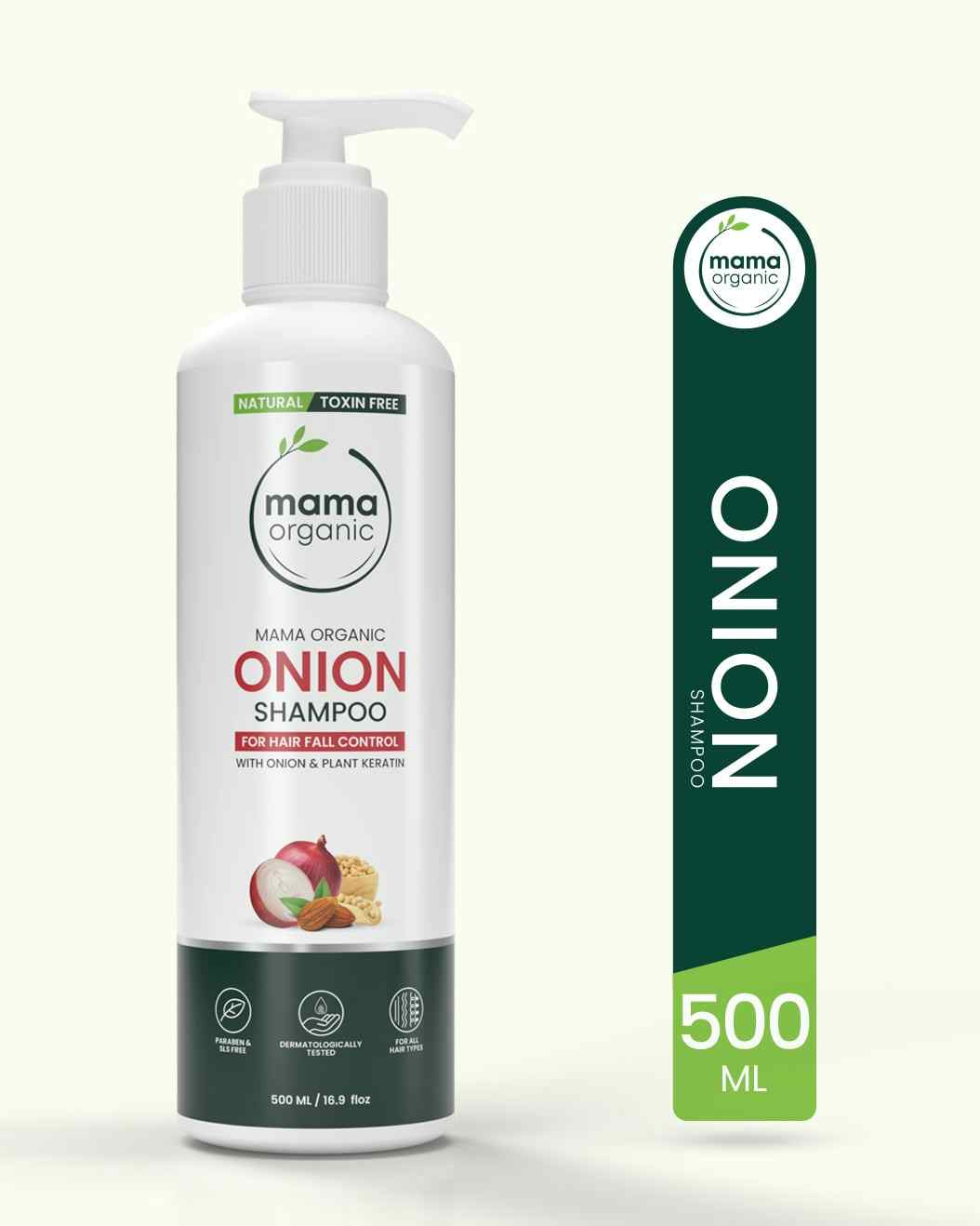 Mama Organic Onion Anti Hair Loss Shampoo For Hair Growth & Control Hair Fall | For Girls & Women | Natural & Toxin-Free - 500ml