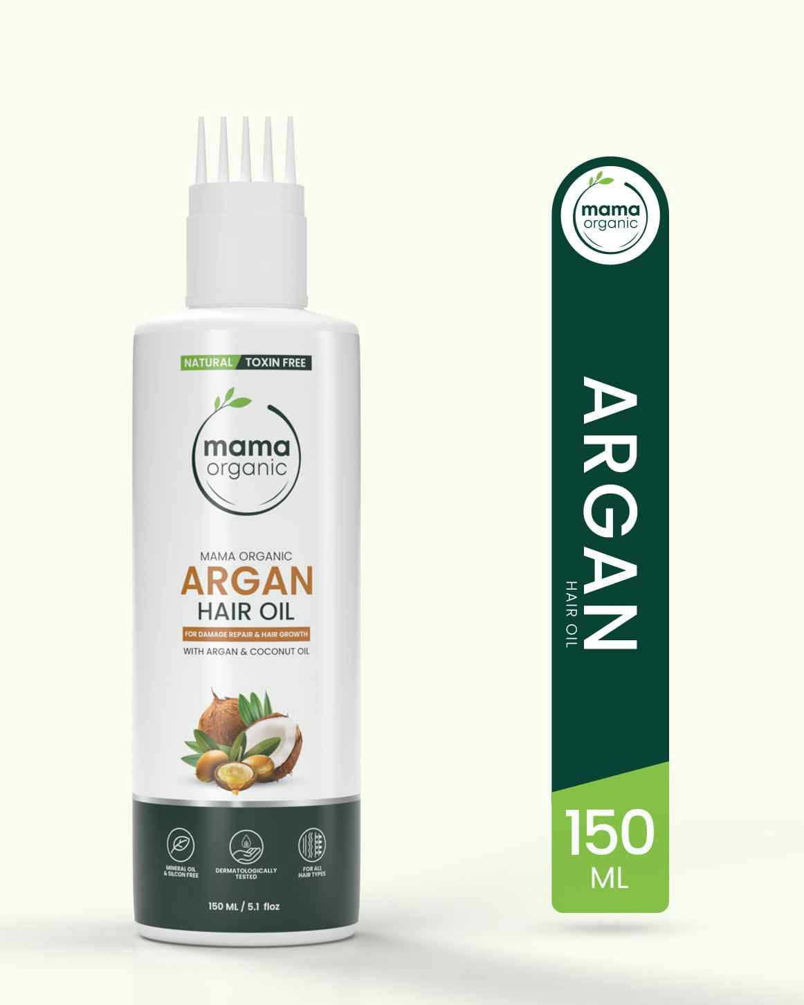 Mama Organic Argan Hair Oil For Damage Repair & Hair Growth | For Women & Girls | Natural & Toxin-Free - 150ml