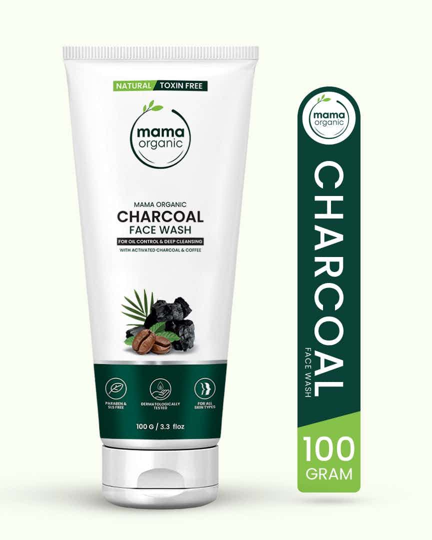 Mama Organic Charcoal Face Wash For Oil Control & Deep Cleansing | For Girls & Men | Natural & Toxin-Free - 100gm