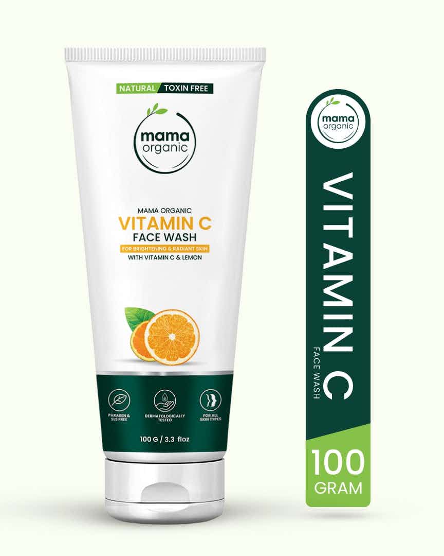 Mama Organic Vitamin C Face Wash For Brightening & Radiant Skin | For Women & Men | Natural & Toxin-Free - 100gm