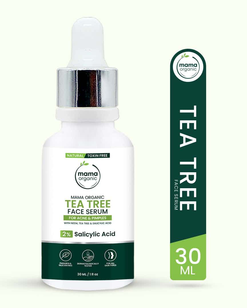 Mama Organic Tea Tree Face Serum For Acne & Pimples | For Oily Skin | Natural & Toxin-Free - 30ml