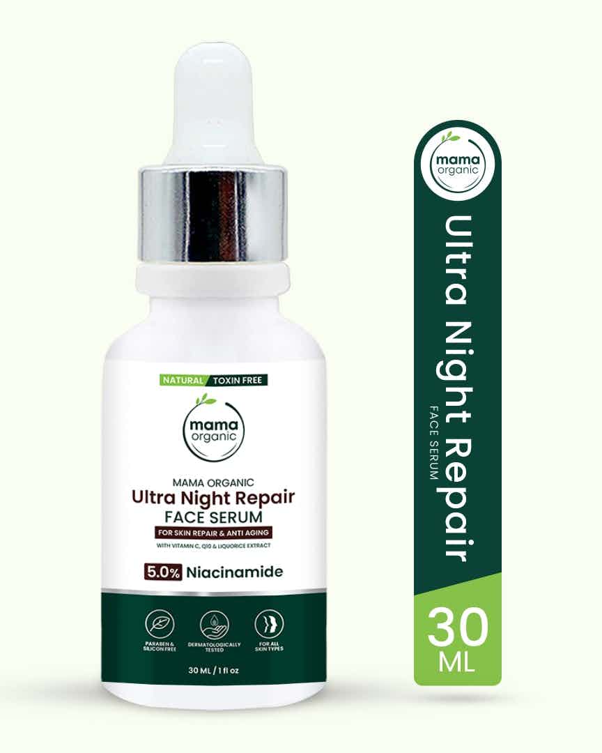 Mama Organic Ultra Night Repair Face Serum For Skin Repair & Anti Aging | For Women & Men | Natural & Toxin-Free - 30ml