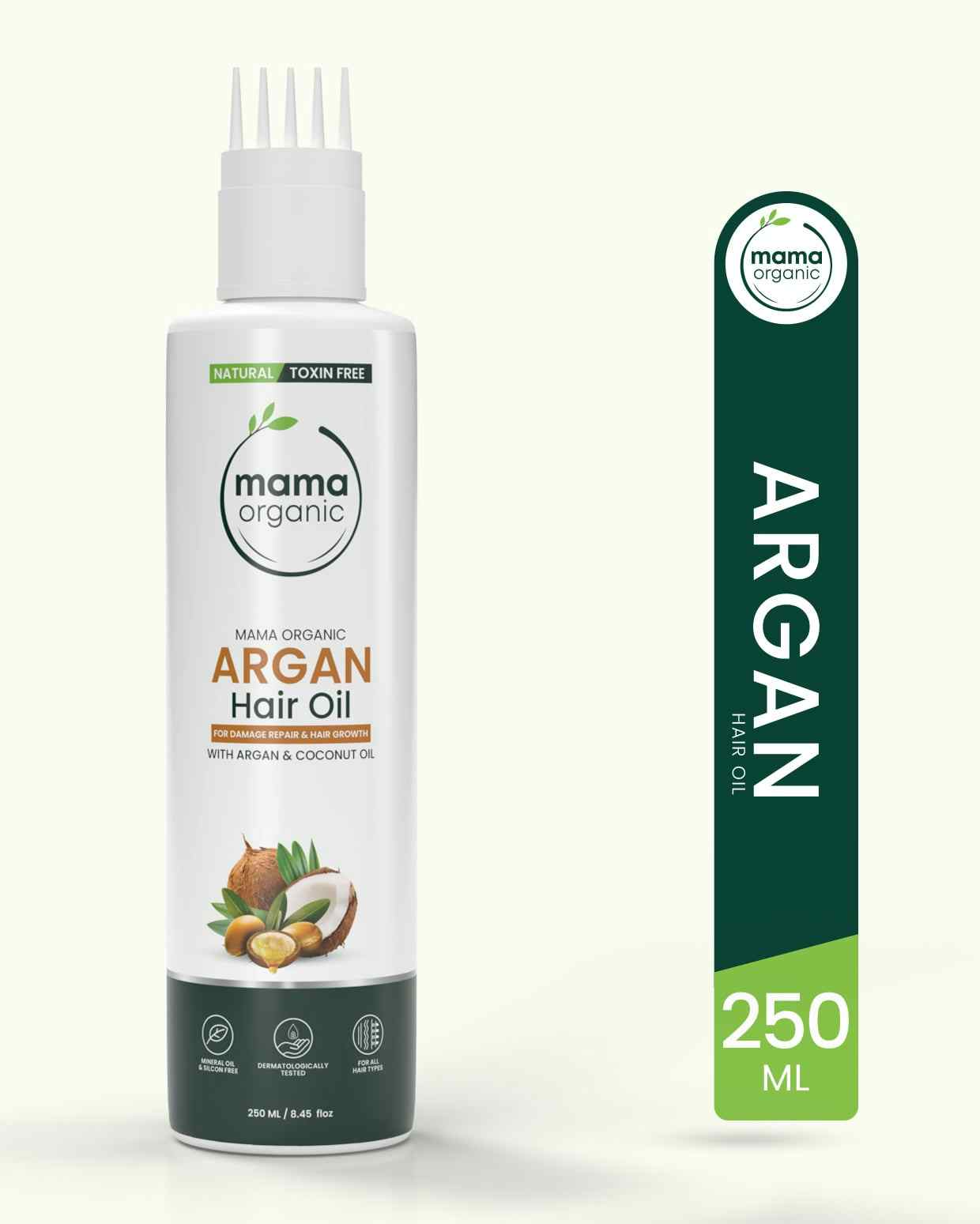 Mama Organic Argan Hair Oil For Frizzy Hair & Strong Hair | For Women & Girls | Natural & Toxin-Free - 250ml