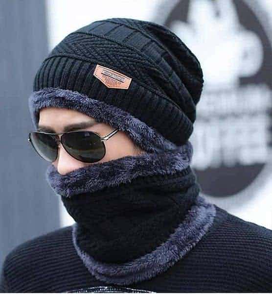 Wool Cap with Neck Warmer