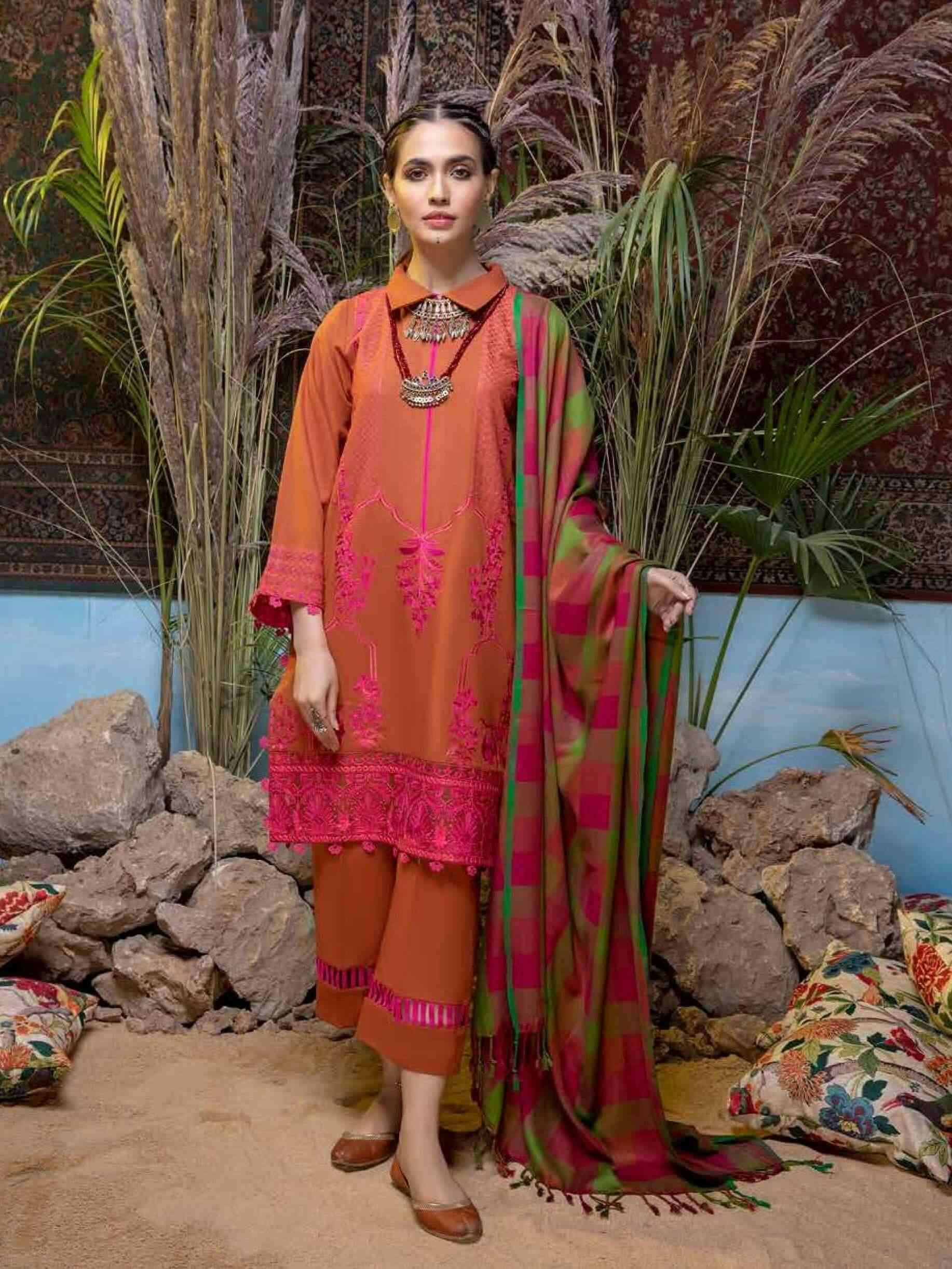 MAK Fashion Ready to Wear 2 Pc Embroidered Cotton 